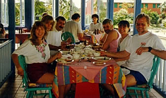 The group having breakfast