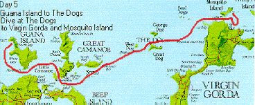 Day 5 sailing route map