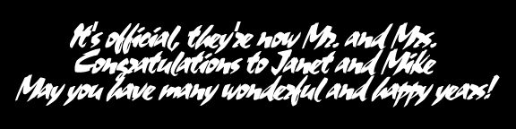 Congratulations to the bride and groom