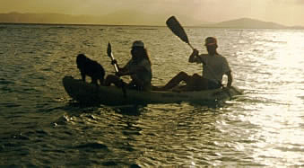 Daisy, Darla and Ken in the kyack