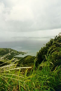 View of Peter Island in the distance