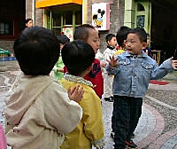 Children entertaining us at the Kindergarten