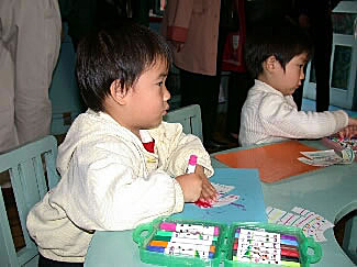 Coloring time at the Kindergarten