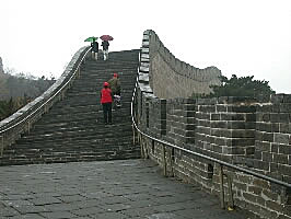 Steep stairs on the Great Wall of China, Ba Da Ling