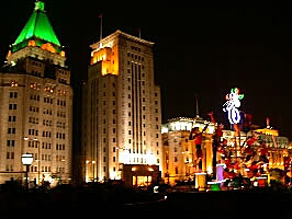 Scenes along the Bund at night, Shanghai