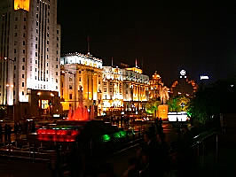 Scenes along the Bund at night, Shanghai