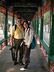 John and Anne standing in the Long Corridor, Summer Palace, Beijing