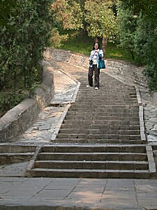 Anne on the steps to Fosiangge, Summer Palace, Beijing