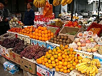 Fresh fruits, open air market, Beijing