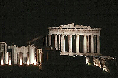 Parthenon at night