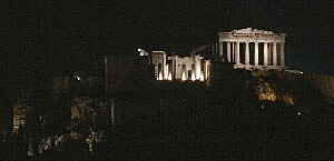 Parthenon at night