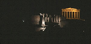 Parthenon at night