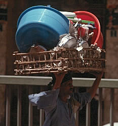 Carrying large objects on head