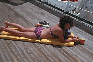 Anne sunbathing