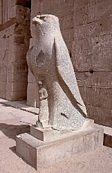 Black granite statue of Horus