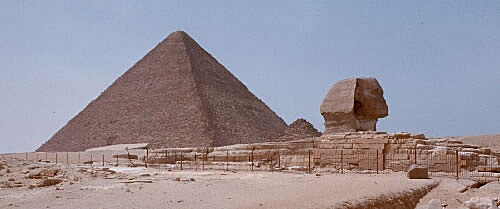 The Sphinx and Menkaure's Pyramid