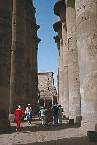 Columns with closed papyrus capitals