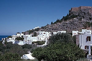 Closer view of Lindos and the Acropolis