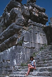 Anne sitting on steps