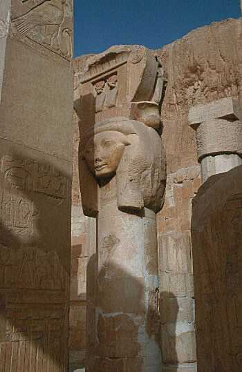 A column in the Temple of Hathor