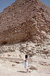 Anne standing by Zoser's step pyramid
