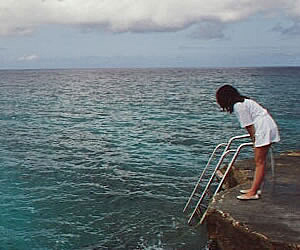 Anne standing by the entry point