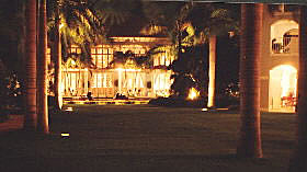 Hyatt reception building at night