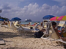 Marriott beach and cruise ship