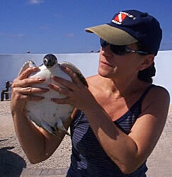 Anne with a small Green Turtle