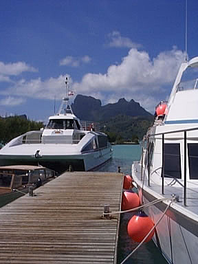 The ferry boat from the airport to the Viatape