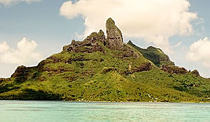 Different views of Bora Bora's mountains