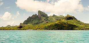 Different views of Bora Bora's mountains