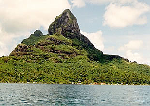 Different views of Bora Bora's mountains