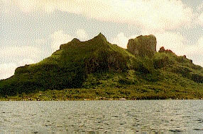 Different views of Bora Bora's mountains