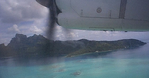 The island of Bora Bora from the air