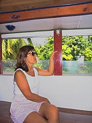 Anne riding in "Le Truck"