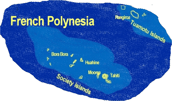 Map of the islands of French Polynesia
