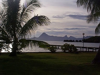 The island of Moorea in the distance