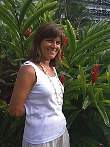Anne standing in the garden at the Sofitel Marara