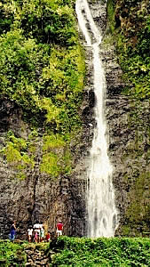 The mountain waterfall